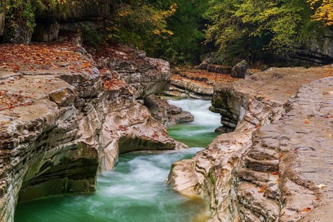 Rocks and clear water, Taugl creek, Bad Vigaun, Austria, Europe