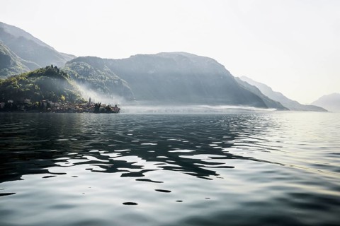 Picturesque village by the lake, morning mood, spring, Varenna, Province of Lecco, Lake Como, Lago