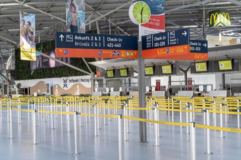 Cologne-Bonn Airport, warning strike by the Verdi trade union, public service and ground handling
