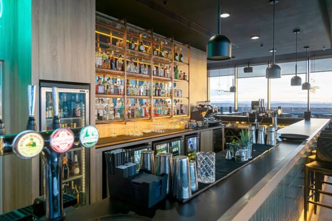 Rooftop cocktail bar, Gino D'acampo 360 Sky Bar, Melia INNSiDE Liverpool hotel, Liverpool, England,