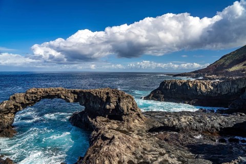 The Charco Manso rock arch, El Hierro, Canary Islands, Spain, Europe