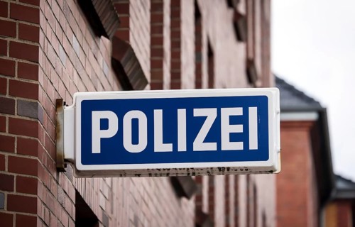 Düsseldorf, North Rhine-Westphalia, Germany, police sign, police station, Derendorf district police