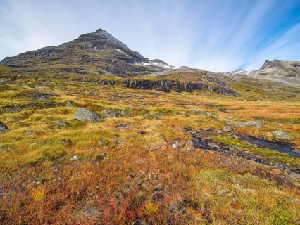 In Valldalen valley, Reinheimen National Park, mountains, autumn, Møre og Romsdal, Norway, Europe
