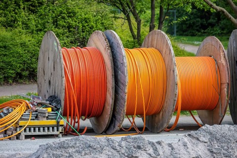 Duisburg, North Rhine-Westphalia, Germany, Internet broadband expansion, construction site for