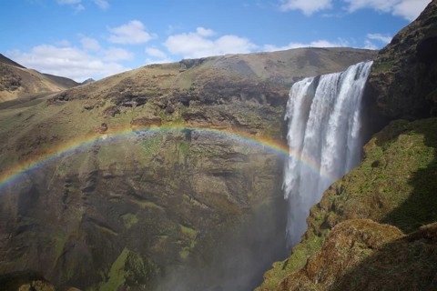Skógafoss is a waterfall situated on the Skógá River in the south of Iceland. Height 60 m, width 25