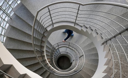 Germany, spiral staircase in an office building, Europe