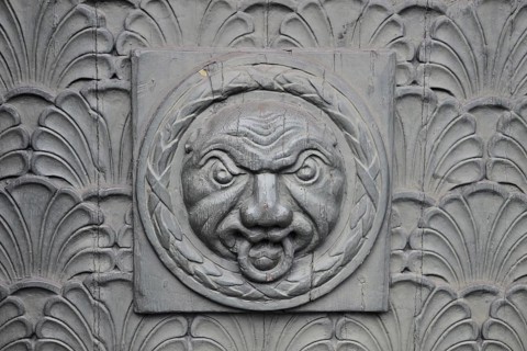 Door knocker in Aalborg, Jutland, Denmark, Scandinavia, Europe