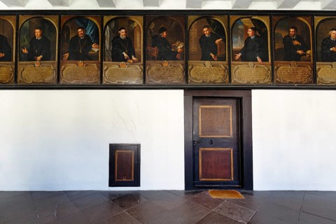 Gallery of the Abbots, wall painting, former Corvey Abbey and Castle, The Carolingian Westwork and