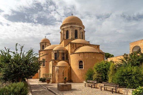 The Agia Triada Monastery on the Akrotiri Peninsula, Chania, Crete, Greece, Europe