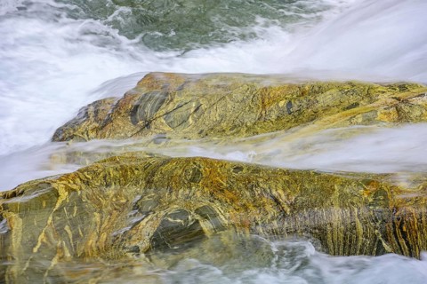 Beautiful stone structures at the Gesso della Barra torrent, Entracque, province of Cuneo, Italy,