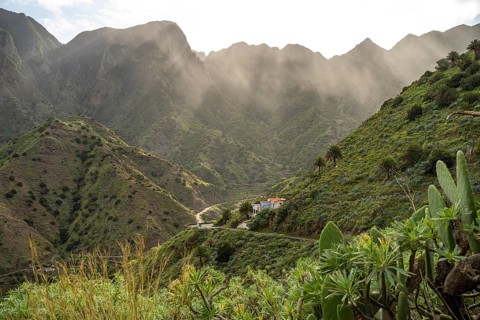 Landscape in the valley of Hermigua, La Gomera, Canary Islands, Spain, Europe