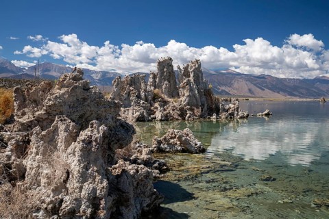 Lee Vining, California - Tufa towers in Mono Lake. The lake has no outlet, which makes it highly