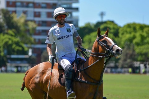 Pablo Pieres, called Polito, from the La Hache Polo Team, at the 131st Argentine Open Polo