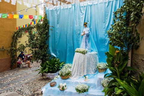 Madonna, Feast of the Madonna of Regnos Altos, Bosa, district of Oristano, Sardinia, Italy, Europe