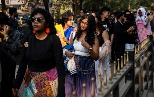 People from LGBT community and supporters participate in Pride Parade on December 22, 2024 in
