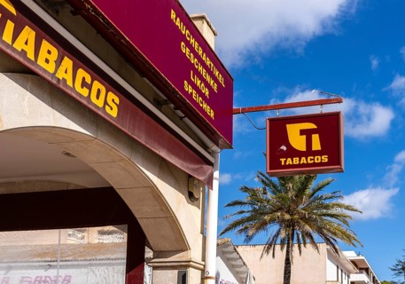 Tabacos shop, pre-season in Cala Rajada, Balearic Islands, Majorca, Spain, Europe