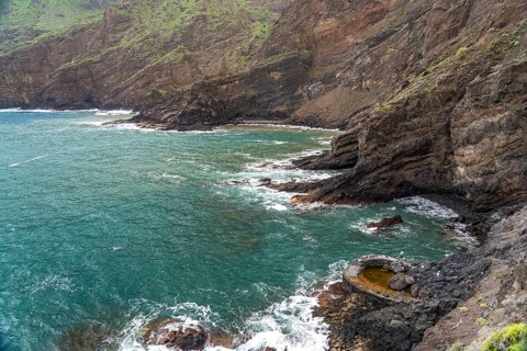 Coast at the Muelle de San Lorenzo near Hermigua, La Gomera, Canary Islands, Spain, Europe