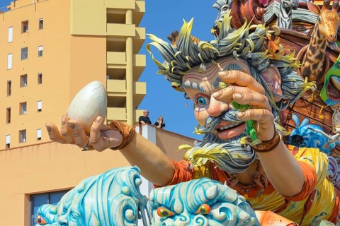 Carnival float, Sciacca, Agrigento district, Sicily, Italy, Europe