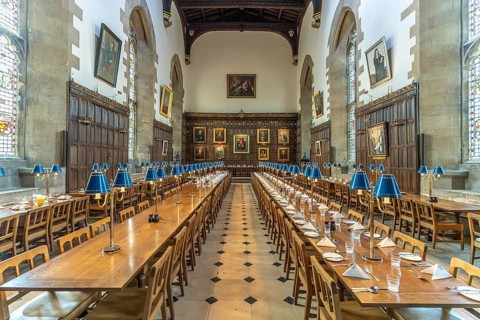 Medieval dining room of the New College of the University of Oxford, Oxfordshire, England, Great