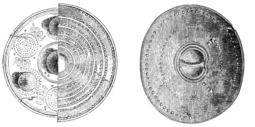 Bronze shields, bronze ore, rich ornamentation, craft, weapon, defence, war, fight, defence,
