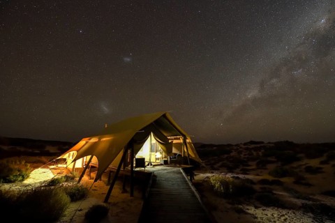 Sal Salis luxury camp tent under the stars, Cape Range National Park, Ningaloo Reef, near Exmouth,