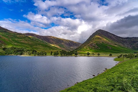 Landscape at Lake Buttermere in the Lake District, England, Great Britain