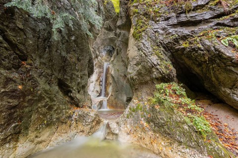 Heckenbach waterfall, The dripping eye of nature, Kochel am See, Bavaria, Germany, Europe