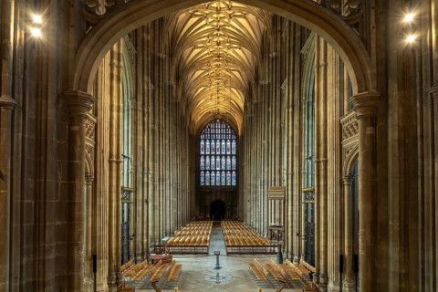 Nave of Canterbury Cathedral, England, Great Britain