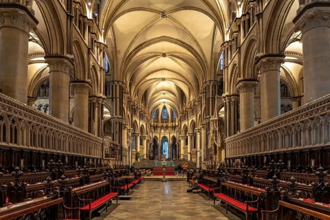 Interior of Canterbury Cathedral, England, Great Britain