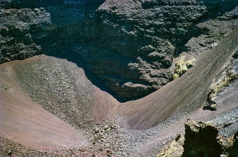 Crater of Mount Vesuvius volcano, Naples, Campania, Italy, Europe 1967, Europe