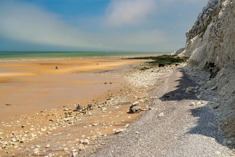 On Cran d'Escalles beach on the Côte d'Opale or Opal Coast in Escalles, France, Europe