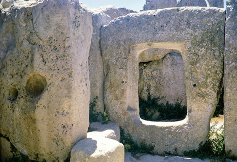 Prehistoric neolithic archaeological site, megalithic temple complex, Hagar Qim, Malta, Europe