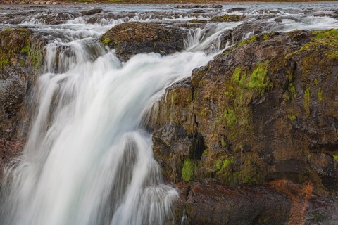 The Kolufossar waterfalls of the river Vididalsa consists of 3 falls the upper fall Efrifoss, in