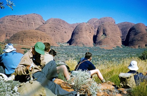 Expedition of the Melbourne Grammar School, Northern Territory, Australia, 1956 Boys at the Olgas,