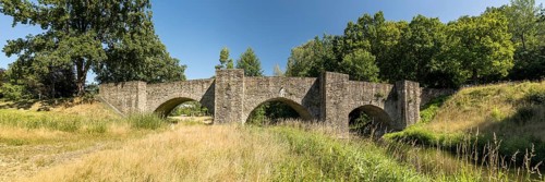 Historic old bridge over the Freiberger Mulde in Halsbrücke, Saxony, Germany, Europe