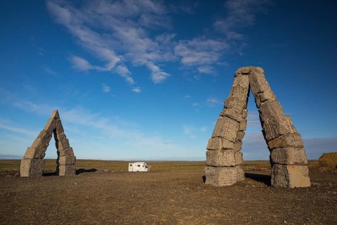Arctic Henge, near Raufarhöfn, Iceland, It is inspired by the mythical world of eddic poem Völuspá