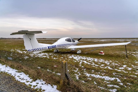 The East Frisian North Sea island of Juist in winter, Juist airfield, airfield, Lower Saxony,