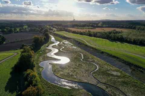 Recklinghausen, Castrop-Rauxel, North Rhine-Westphalia, Germany, Renaturalised Emscher, EMSCHERLAND