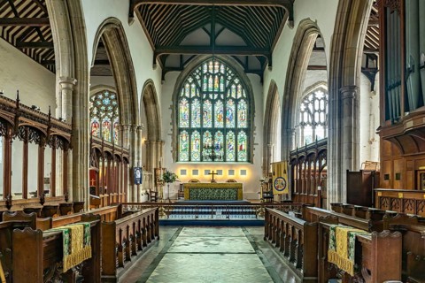 Interior of St Mary's Church in Rye, East Sussex, England, Great Britain