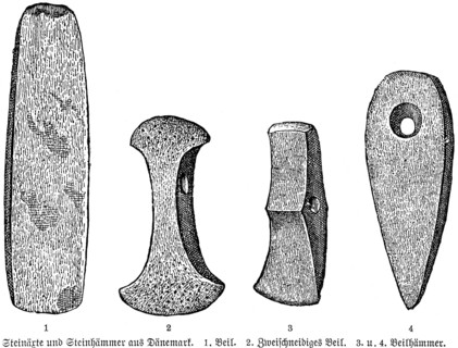 Stone tools of the natives of Denmark, stone axe, stone hammer, axe, archaeology, Stone Age,