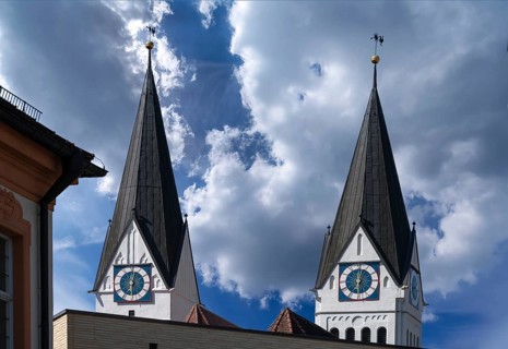 Towers of Eichstätt Cathedral, Eichstätt, Upper Bavaria, Germany, Europe