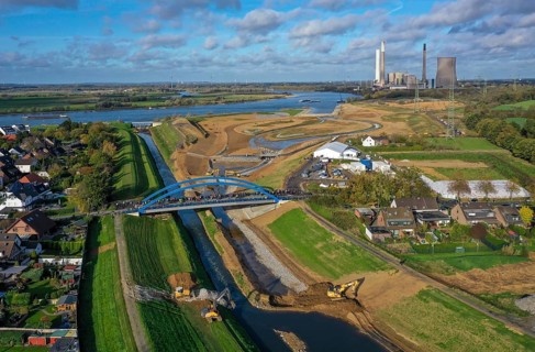 Dinslaken, Voerde, North Rhine-Westphalia, Germany, Inauguration of the new Emscher estuary into