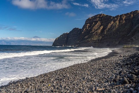 The beach Playa Hermigua, La Gomera, Canary Islands, Spain, Europe