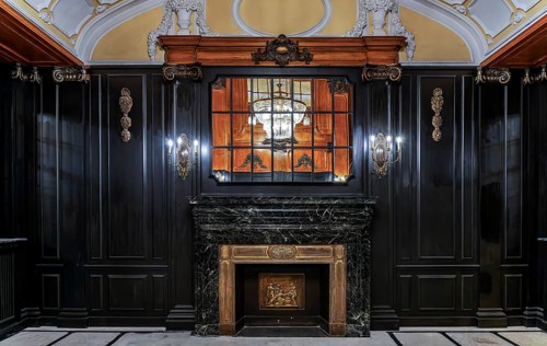 Historic interior design, staircase and corridor in the Hindenburghaus, Großer Burstah 31, Hamburg,