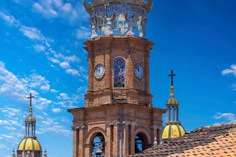 Puerto Vallarta church Parish Our Lady of Guadalupe near Malecon, beaches and historic city center.