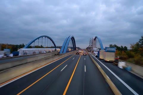 Bridge work on the A6 Nuremberg-Heilbronn motorway, Bavaria, Germany, Europe
