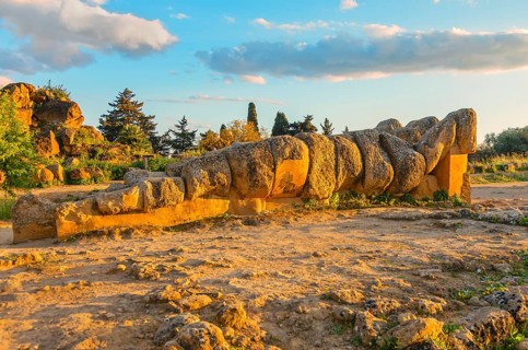 Telamone statue, Valley of Temples, Agrigento, Sicily, Italy, Europe