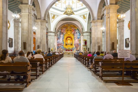 Statue of the Virgin Mary, Virgen de Canelaria, patron saint of the Canary Islands archipelago,