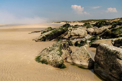 On the Plage du Chatelet beach on the Côte d'Opale or Opal Coast in Tardinghen, France, Europe