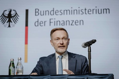 Christian Lindner (FDP), Federal Minister of Finance, photographed during the press conference on